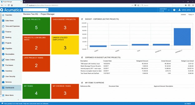 Acumatica Project Manager Dashboard