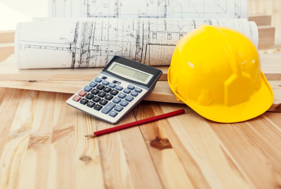 Construction Helmet on top of a BluePrint